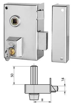 Cerradura sobreponer CVL 56B/0 Cerradura Sobrep.Nº56-B/0/60Dch.Cvl